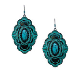 Western Metal w/TQ Stone Earring
