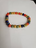 Orange, Mustard, Olive, Purple Mix Crystal Bracelet