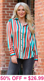 Serape Button Up with sequin shoulder detail