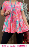 LARGE  : Pink Mint Designs baby doll top