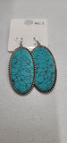 Turquoise Oval Stone Light Weight Earrings