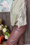 Sage Green jacket with bling fringe