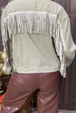 Sage Green jacket with bling fringe