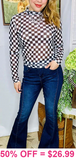 Black & White Checkered mesh top