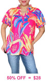 Pink, Blue, Yellow, Orange Top - loose fit