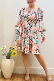 S, M, 2X, 3X Floral Smocked Baby Doll Dress