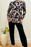 *Espresso Swirl  Long Sleeve Top