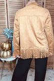 Western suede-like fringe jacket