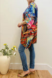 Silky Multi color printed poncho top