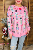 Pink Nutcracker Printed Long Sleeve Top