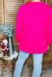 Hot Pink top with Sequin Christmas Trees