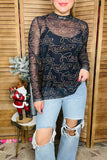 Rodeo Printed Sheer Mesh Top