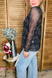 Rodeo Printed Sheer Mesh Top