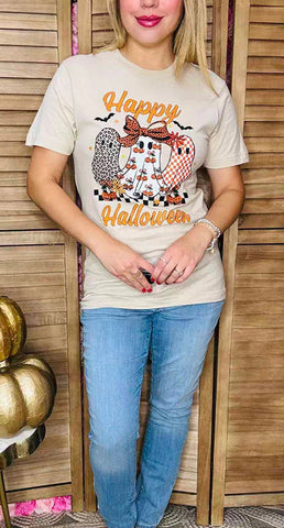 Happy Halloween cute ghosts tee - misses