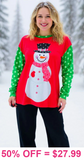 Snowman Christmas long sleeve top