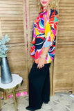 Multi color Blouse, Roll tab sleeves