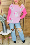 Neon pink Sequin Santa long sleeve