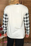 XL, 2X : SNOWMAN Plaid long sleeve top