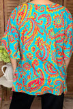 Turquoise paisley poncho top