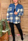 Blue plaid shacket