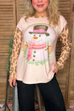 Leopard Snowman long sleeve top
