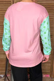 Pink & Mint Snowman long sleeve top