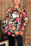 Floral print long sleeve top