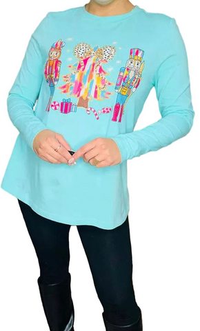Gold Beaded Tree & Nutcracker long sleeve