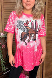 Bronc Rider, Cactus, Pink Valentine's graphic tee