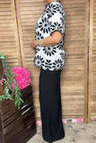 Small Black & White Top with edging trim
