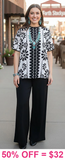 Small Black & White Top with edging trim