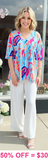 Blue swirl baby doll top - Loose fit