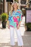 Blue & Green baby doll blouse - Loose Fit