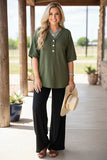 Olive Green button up v-neck top