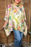 Tropical bird poncho top