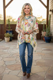 Tropical bird poncho top