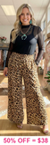 Leopard wide leg pants