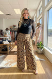 Leopard wide leg pants
