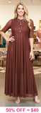 Brown Mesh Dress with lining
