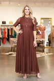 Brown Mesh Dress with lining