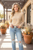 Cream Floral Mesh long sleeve top