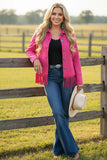 Pink fringe jacket with buttons
