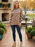 Leopard & Checkered long sleeve top