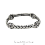 Silver rope stretch bracelet with bling details