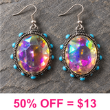 Bling Oval Dangle Earring
