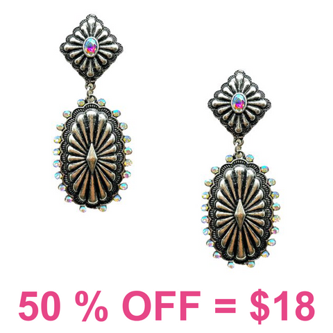 Western Concho Post Earring