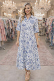 New Floral Maxi Dress with collar