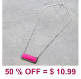 Western Hand Stone Bar Necklace
