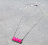 Western Hand Stone Bar Necklace