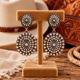 Western Concho w/Rhinestone Post Earring